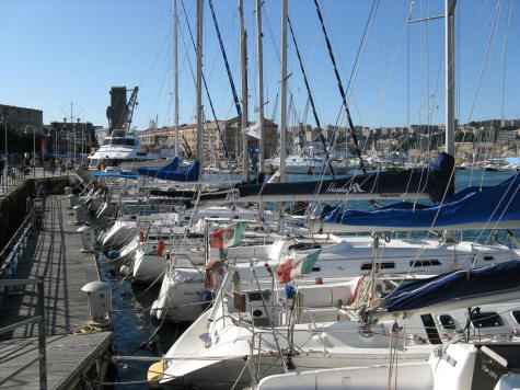 Sailing near Genoa Italy