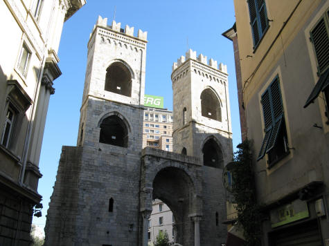 Porta Soprana City Gates in Genoa Italy